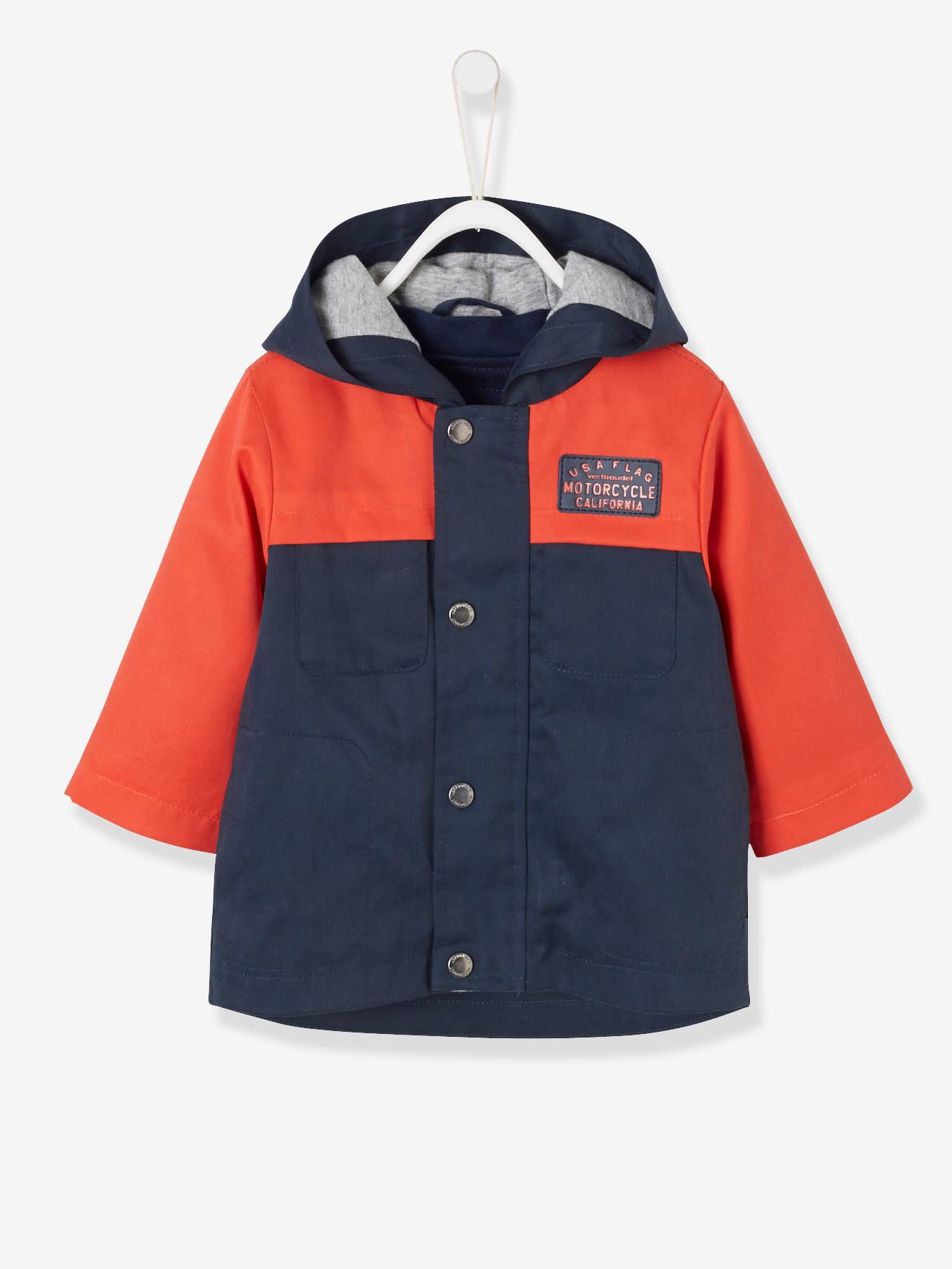 Parka 3 en 1 avec gilet amovible bébé garçon marine/rouge