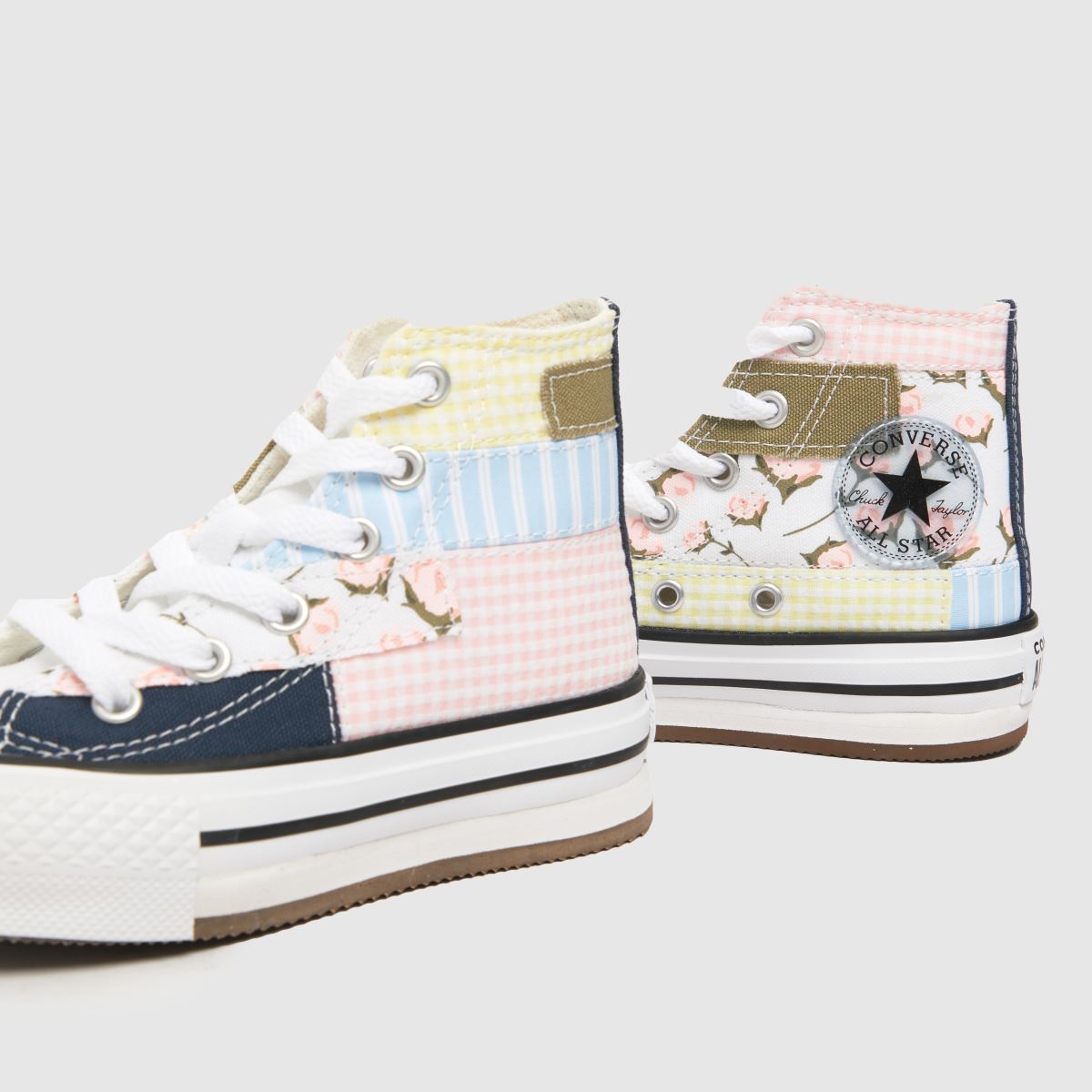 Converse All Star Eva Lift Hi Patchwork Lány Tornacipő Fehér Multi Színben