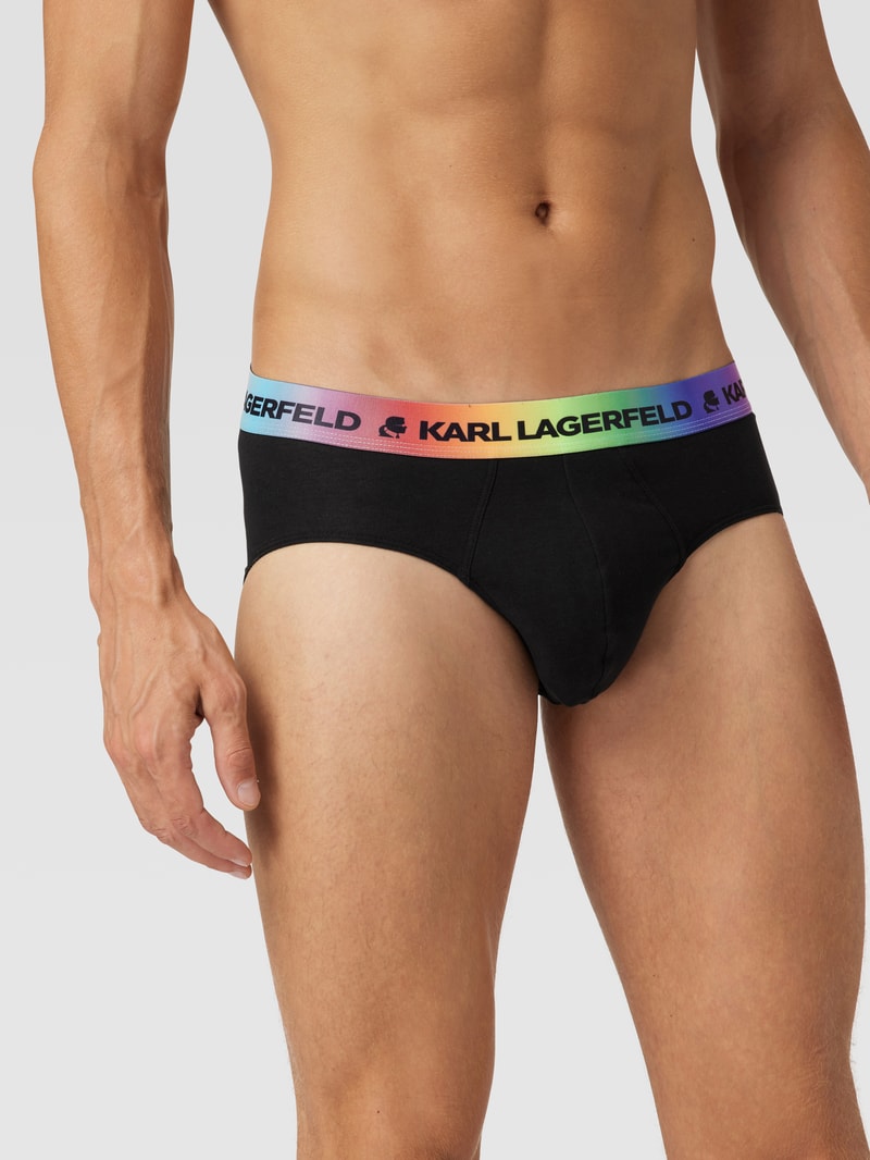 Slip mit Logo-Bund im 3er-Pack in schwarz
