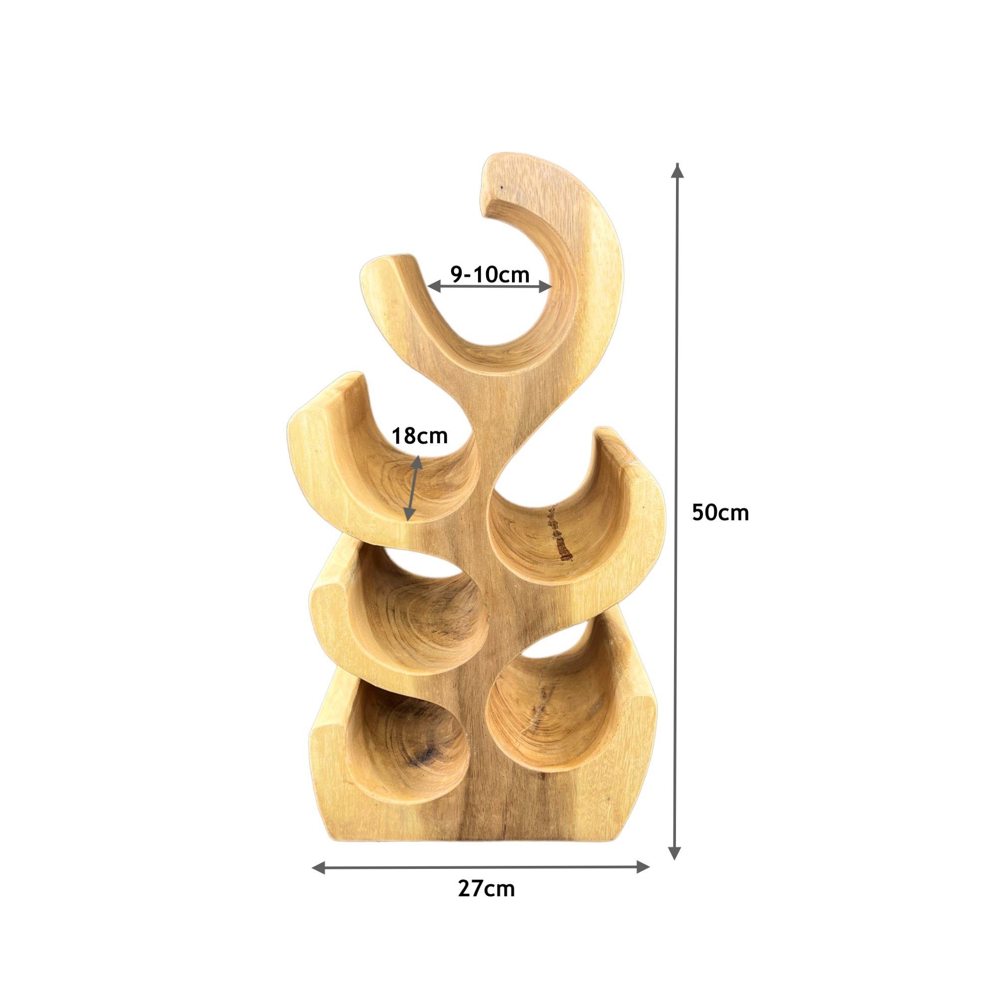 FaHome Weinregal Massiv Holz: Handgefertigter, Edler & Hochwertiger Weinhalter, (50/70/100x27x18) Natur