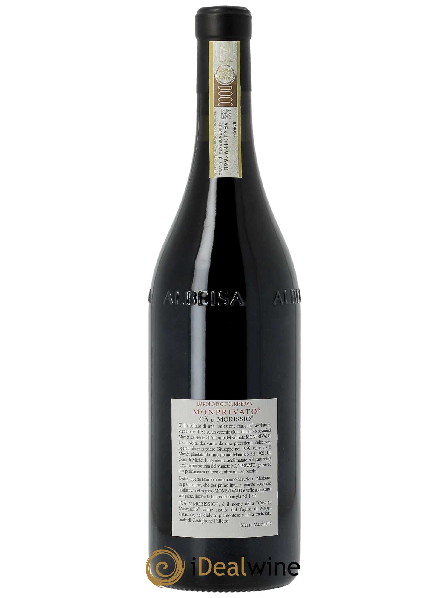 Barolo DOGC Monprivato Ca D'Morissio Giuseppe Mascarello  2012 - Lot de 1 Bouteille