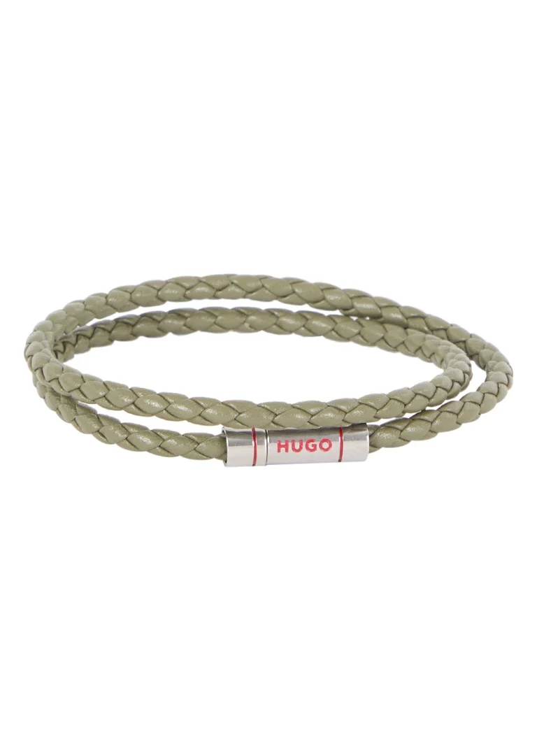 HUGO BOSS  Gevlochten armband van leer