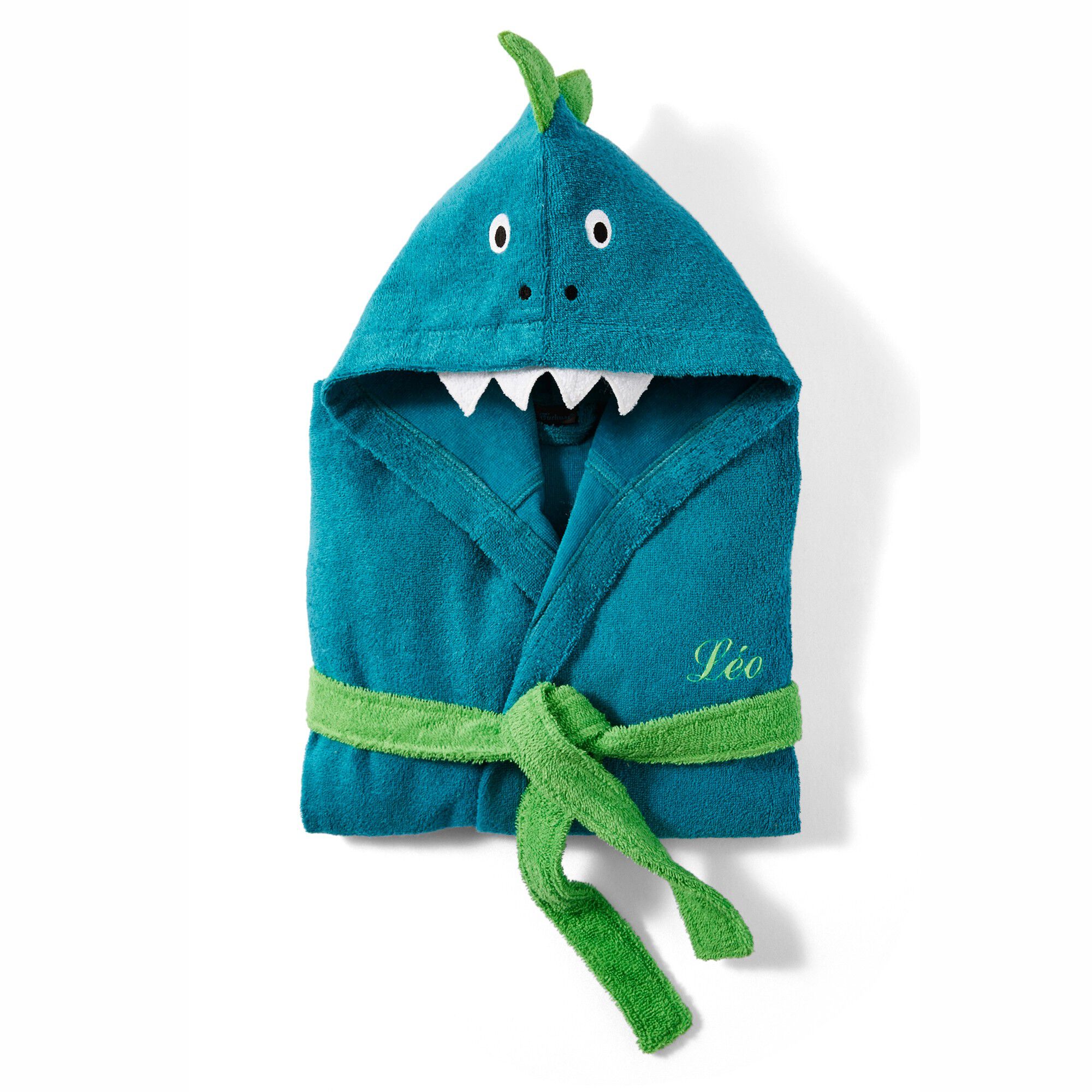 Peignoir de bain personnalisable à capuche dinosaure