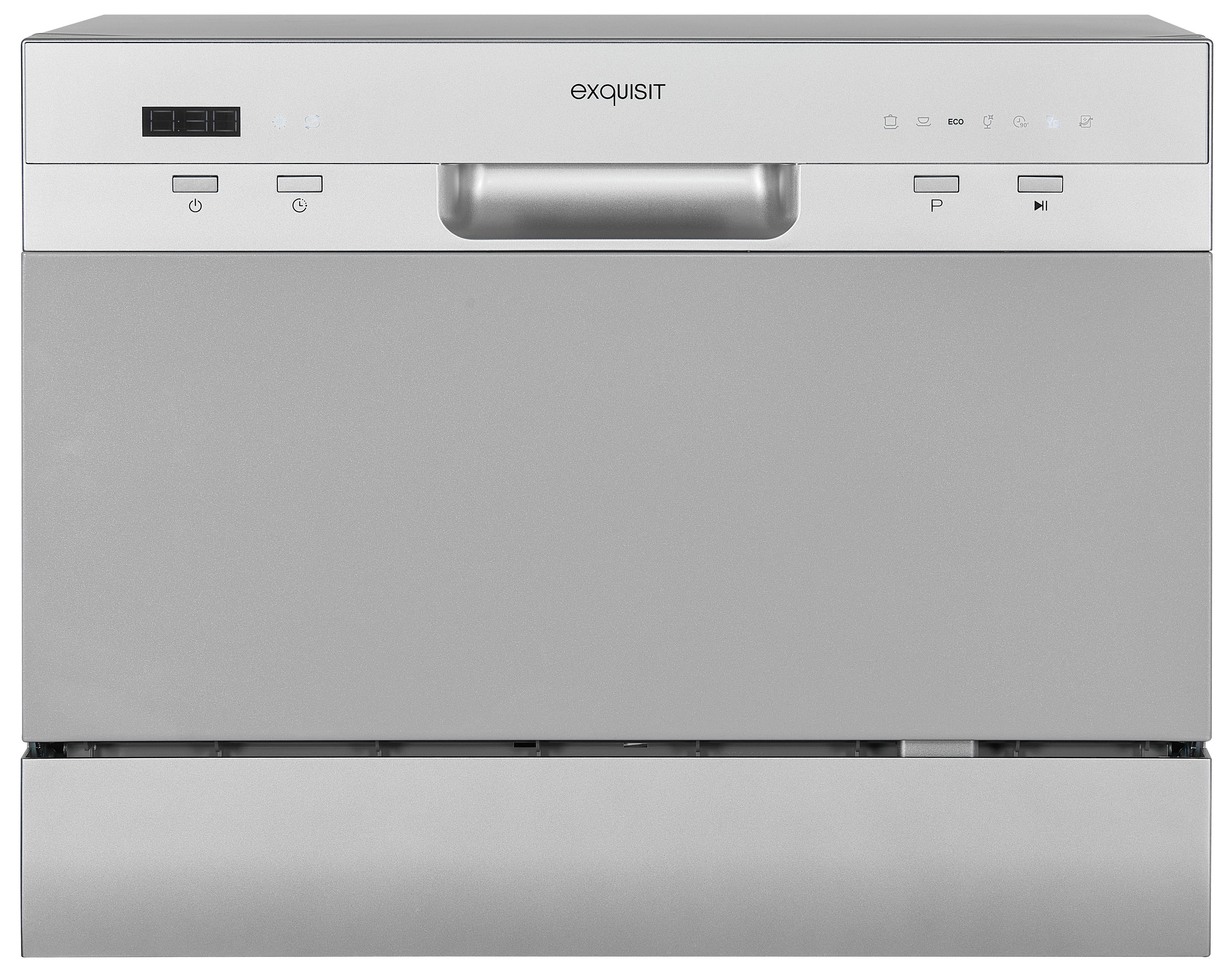 exquisit Tischgeschirrspüler, GSP206-030F silber, 6 Maßgedecke