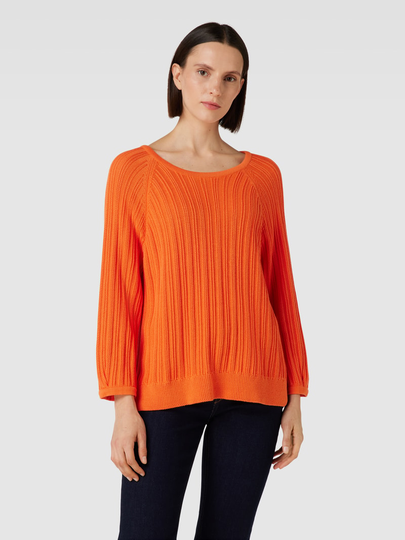 Strickpullover mit Rundhalsausschnitt Modell 'LESLEY' in orange