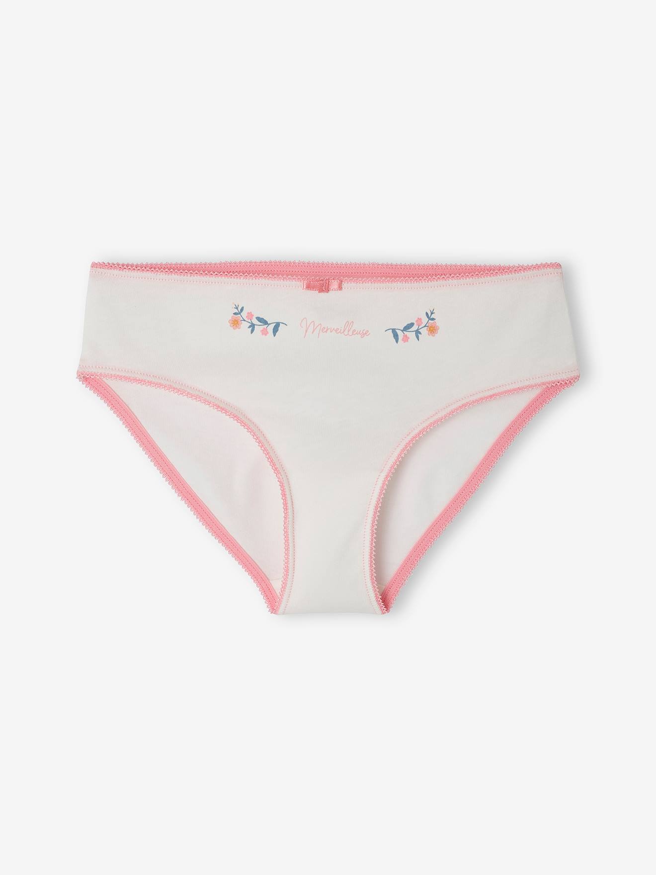 Vertbaudet 4er-Pack Mädchen Slips mit Bio-Baumwolle - pfingstrose