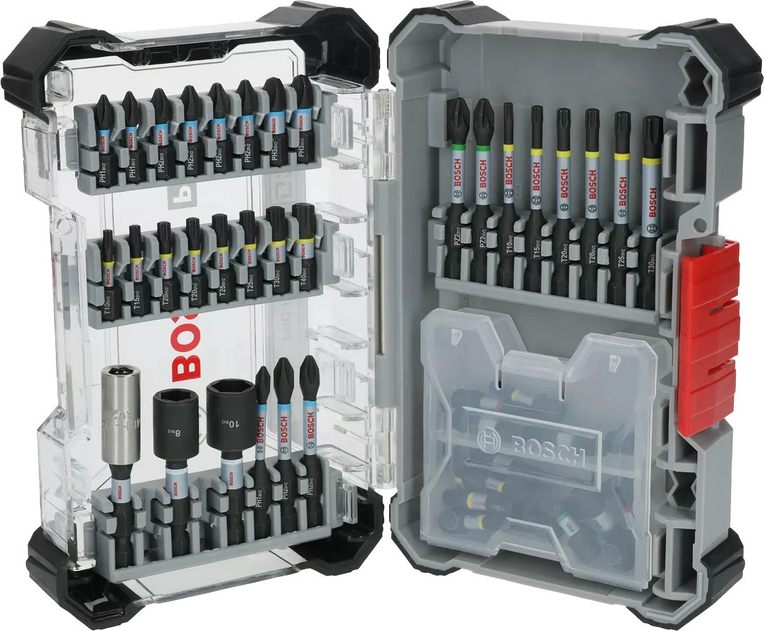 „Bosch Blue Accessories 2608521U89 PRO“ smūginių atsuktuvų/antgalių rinkinys, 50 dalių