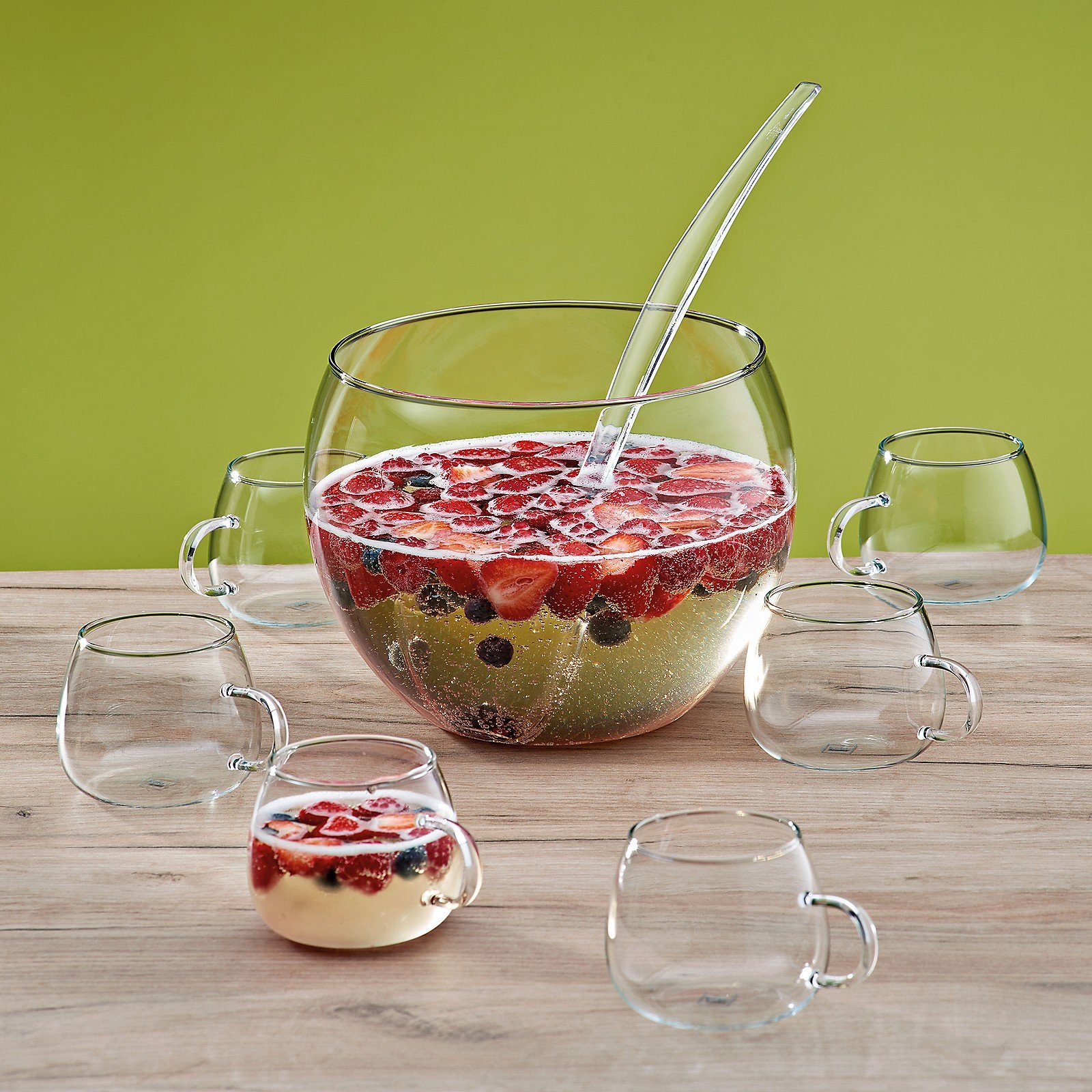 kela Bowle-Set Juntos, Feuerzangenbowle 11-tlg hitzebeständiges Glas inkl Rechaud & 6 Gläser