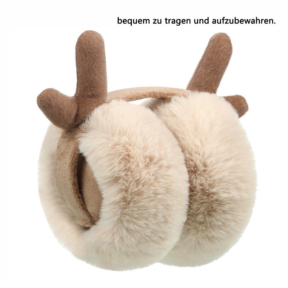 Questive Ohrenwärmer Rentier Winter Ohrenschützer, Cartoon Ohr Plüsch Warm Faltbar