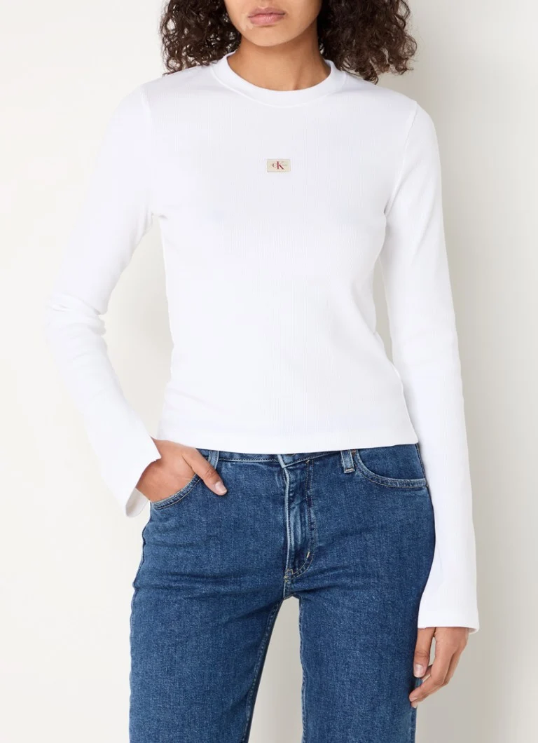 Calvin Klein Rib-knit top with logo