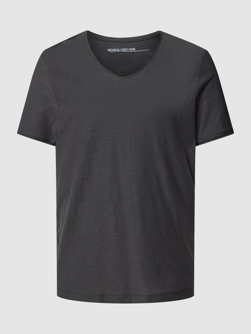 T-Shirt mit V-Ausschnitt in dunkelgrau