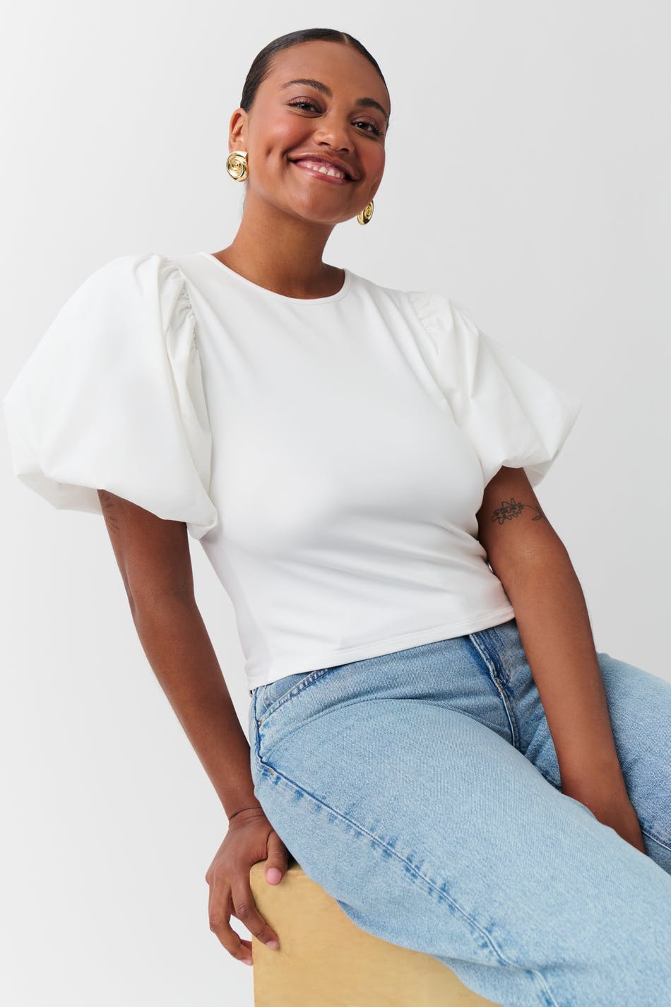 Balloon sleeve top