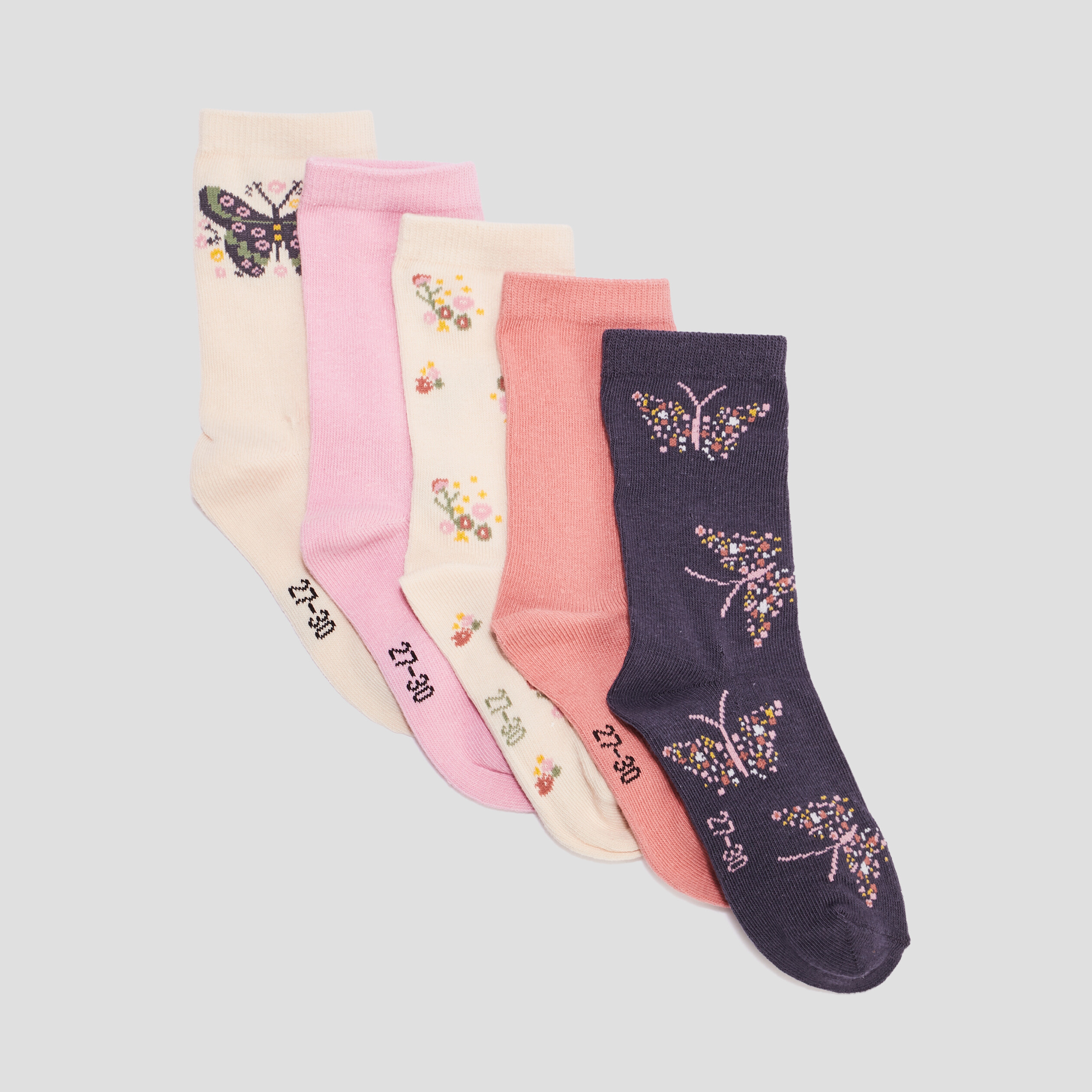 Lot 5 paires chaussettes coton multicolore fille | La Halle