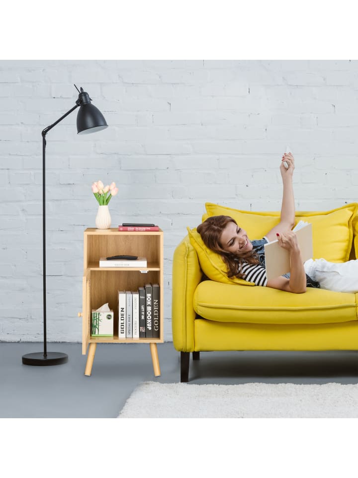 relaxdays Nachttisch in Natur - (B)40 x (H)72 x (T)39 cm günstig kaufen onesize