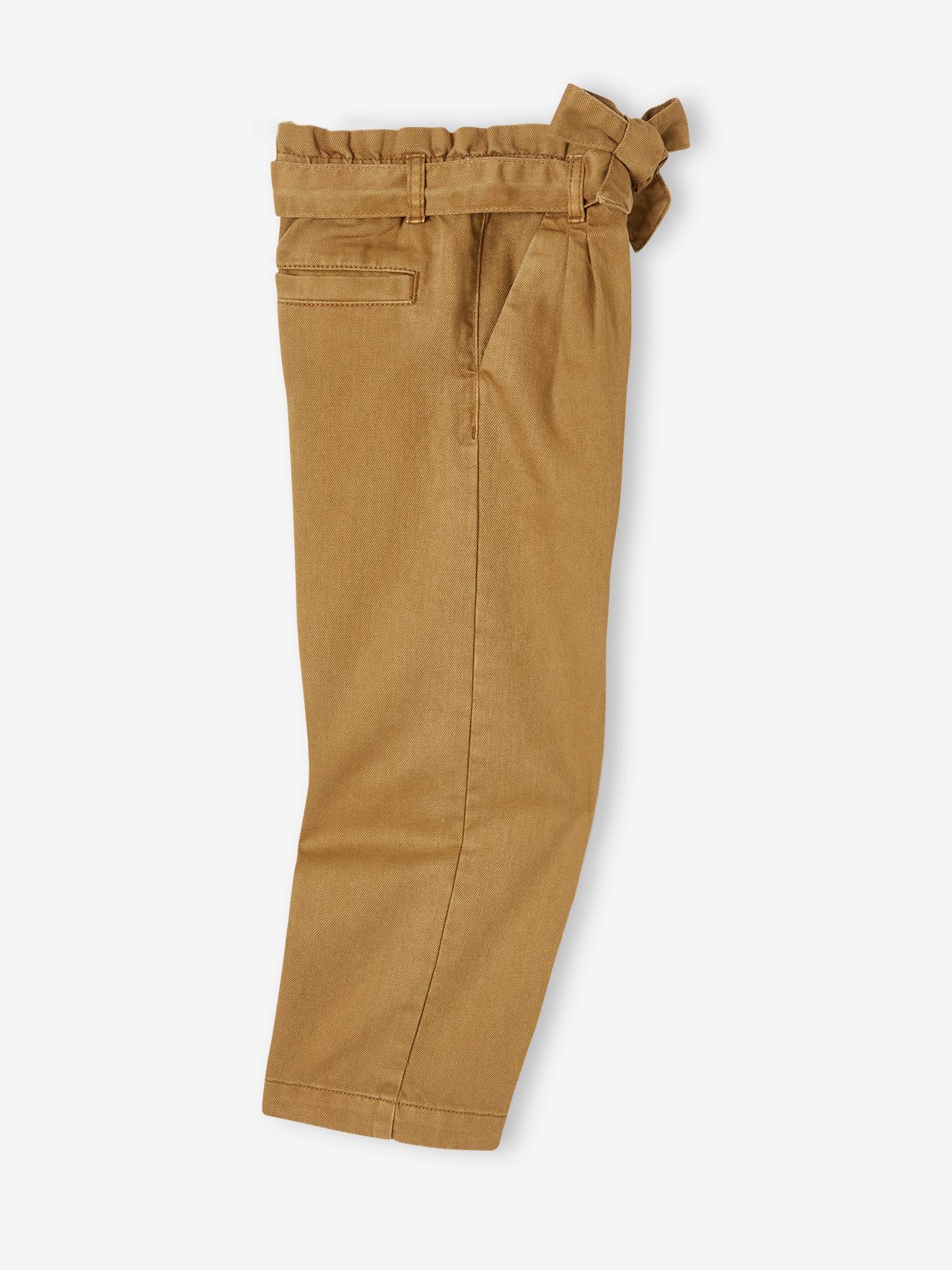 Pantalon large 7/8ème fille marron