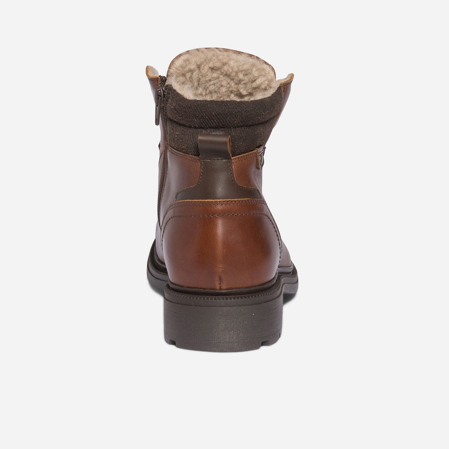 Bottine fourrée marron éco-conçu en cuir