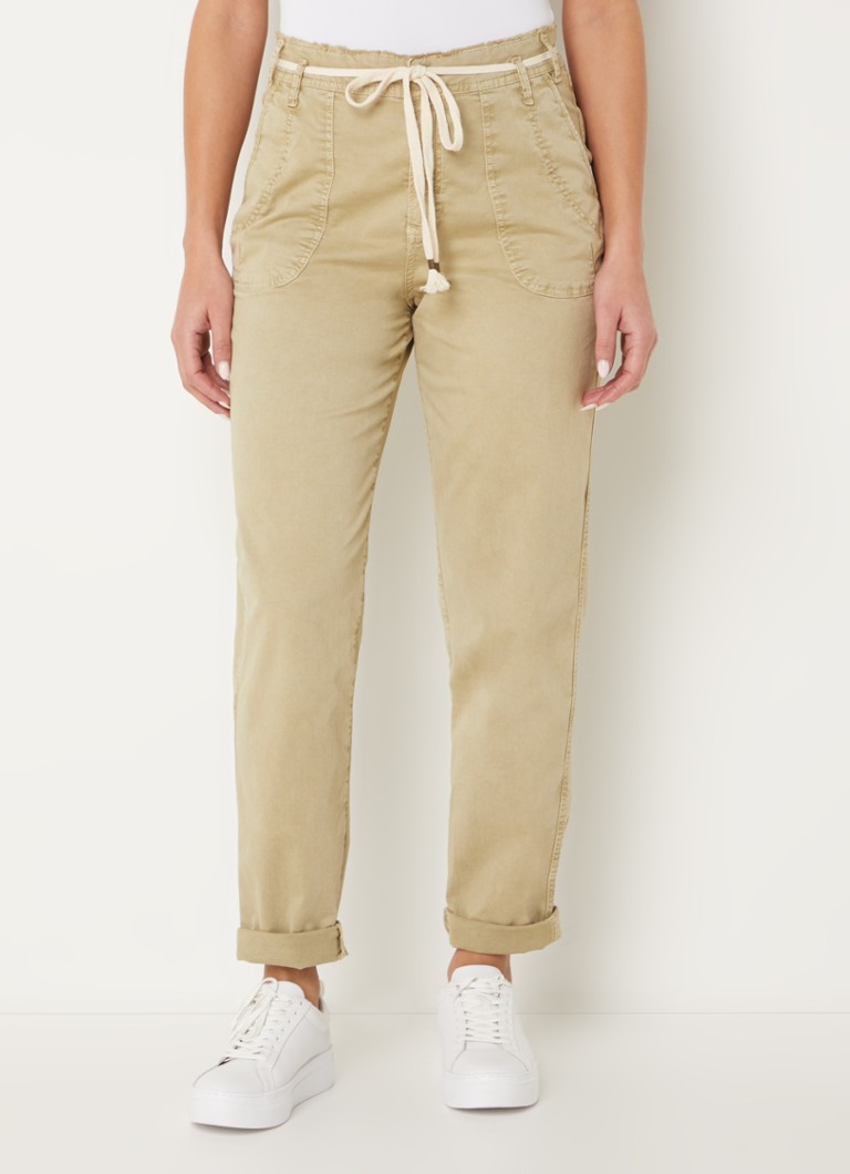 Pantaloni cargo Summum a vita alta e affusolati con cintura da annodare