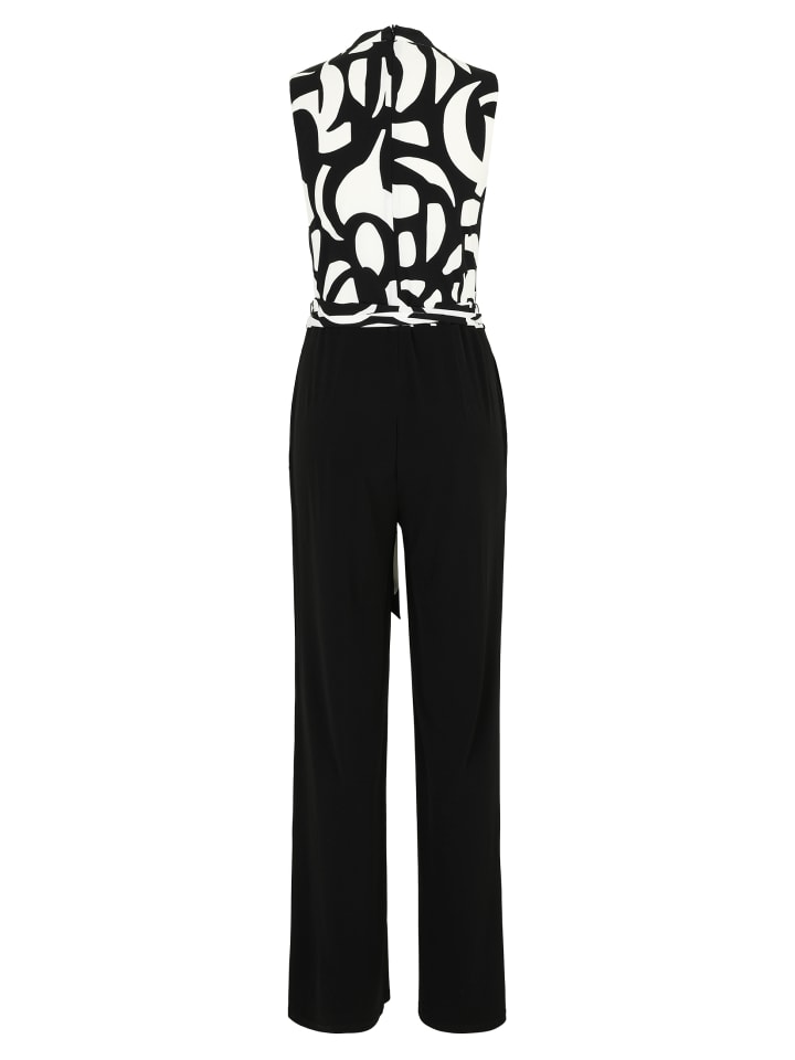 Vera Mont Jumpsuit mit Bindegürtel in Patch Black/White günstig kaufen 42
