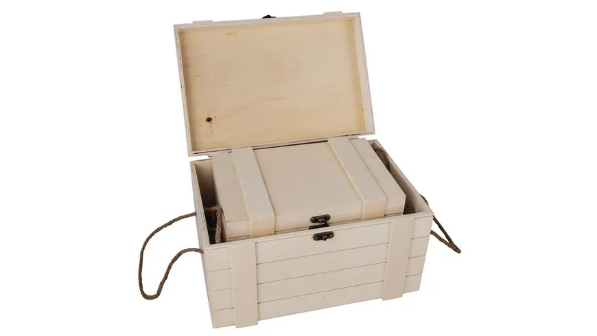 rayher Holztruhen 2er Set 30x20,5x17,3cm + 24x16x15,5cm