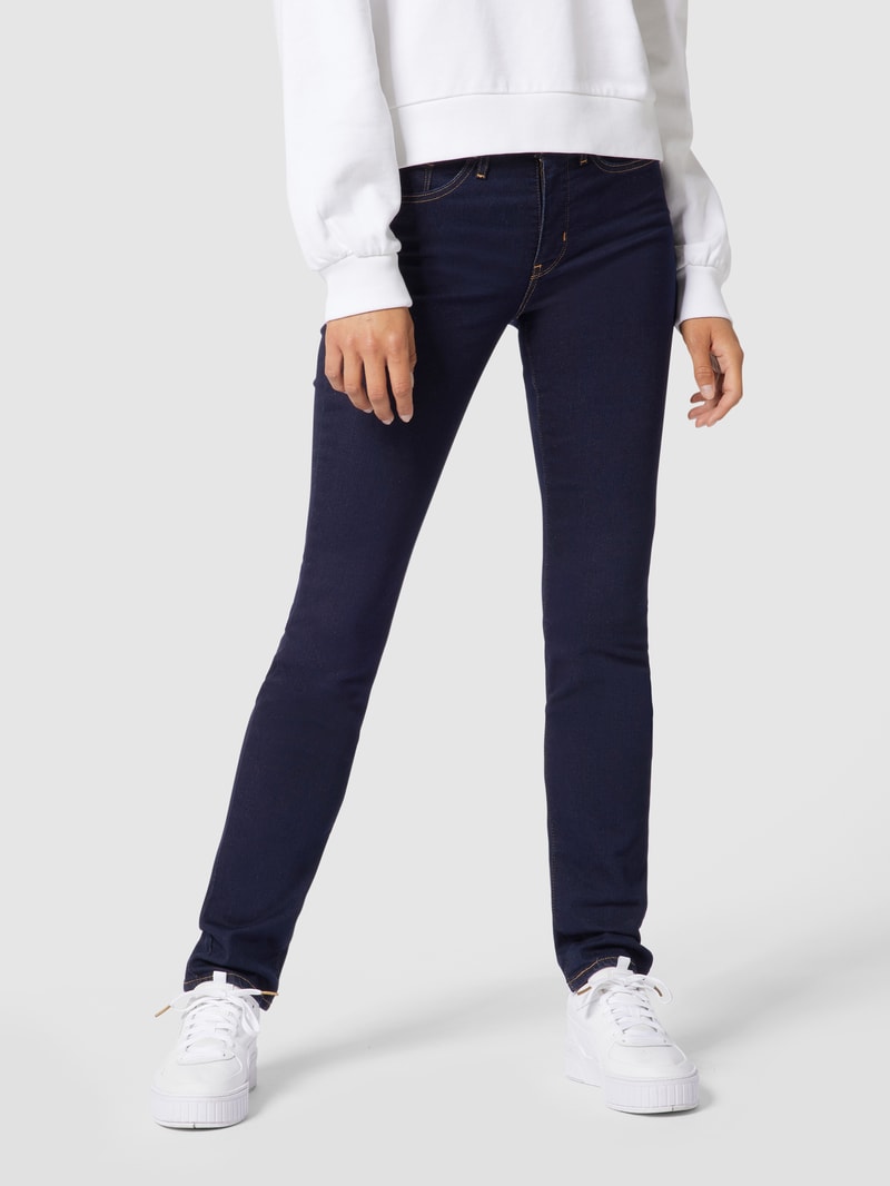 Shaping Slim Fit Jeans mit Stretch-Anteil Modell '312' - Water<Less™ in dunkelblau
