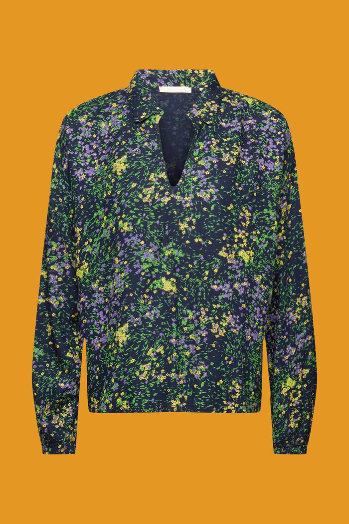 Baumwollbluse mit Blumen-Print