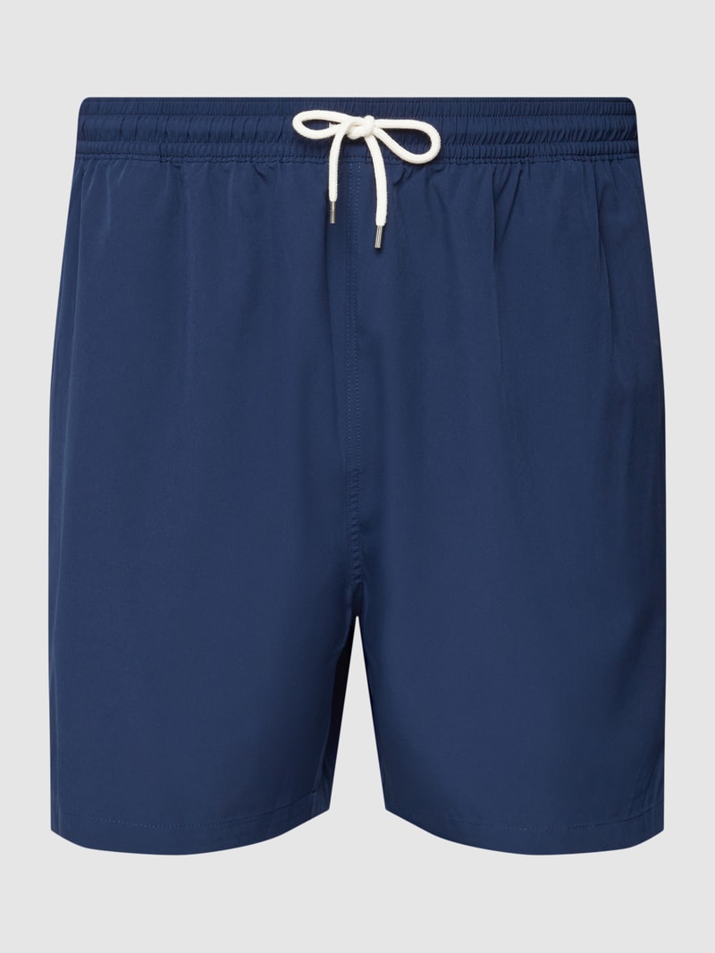 PLUS SIZE Badehose mit Label-Stitching Modell 'TRAVELER' in marineblau