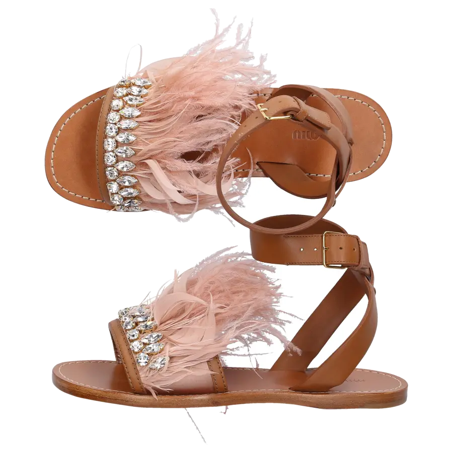 Miu Miu - Riemchensandalen - braun