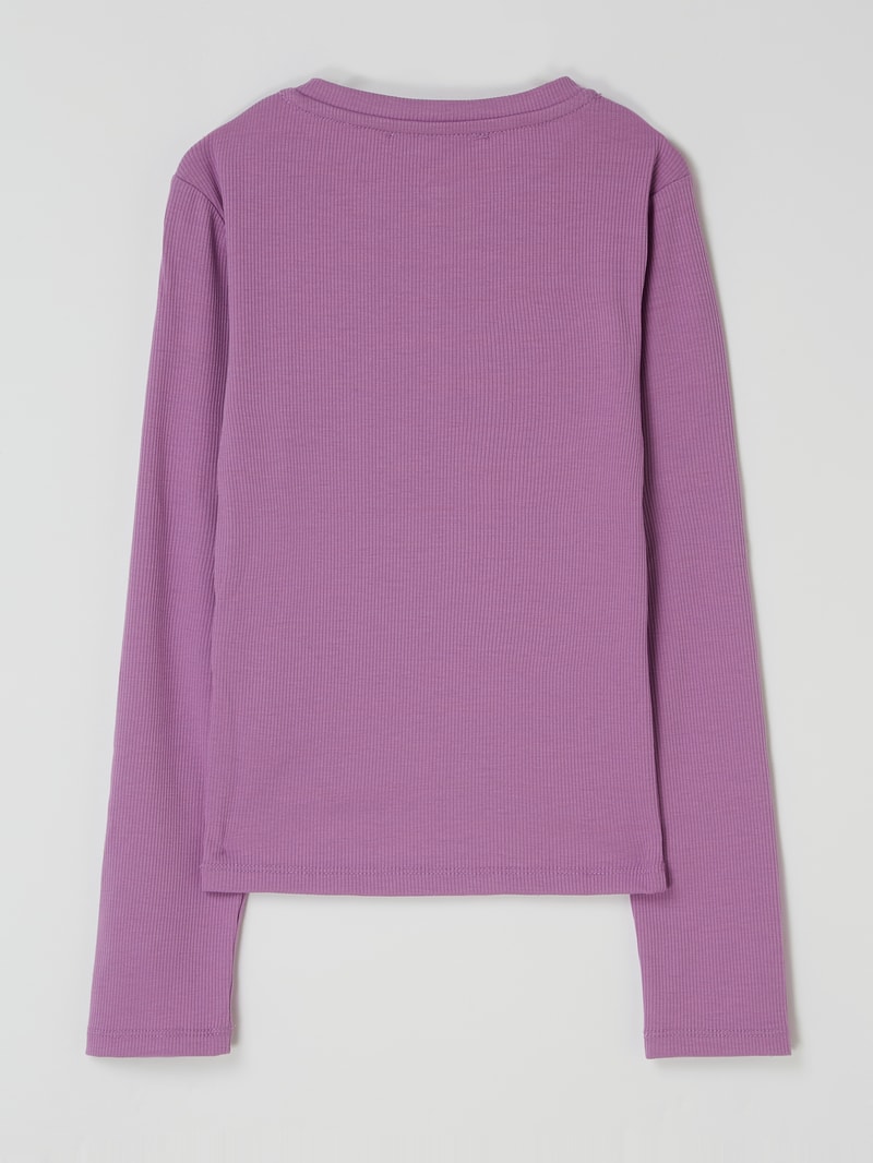 Serafino-Shirt mit Stretch-Anteil in lila