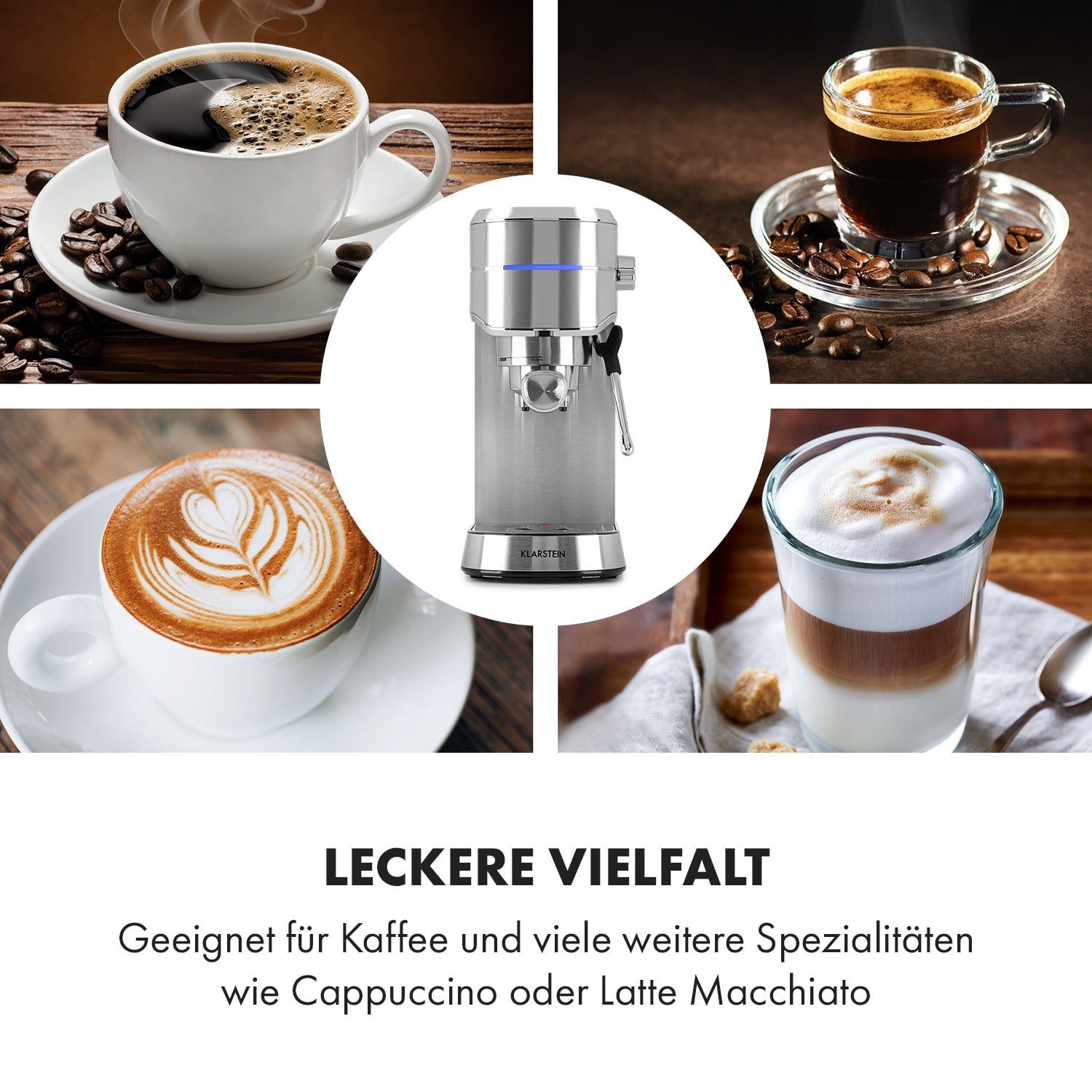 Klarstein Filterkaffeemaschine Futura Espressomaker, Für jede Tasse: Stoppfunktion für die richtige Menge
