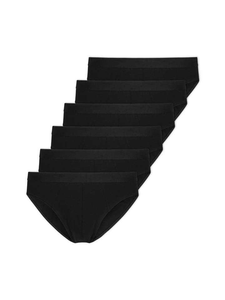 SNOCKS Herrenslips aus Bio-Baumwolle 6 Stück in Schwarz günstig kaufen