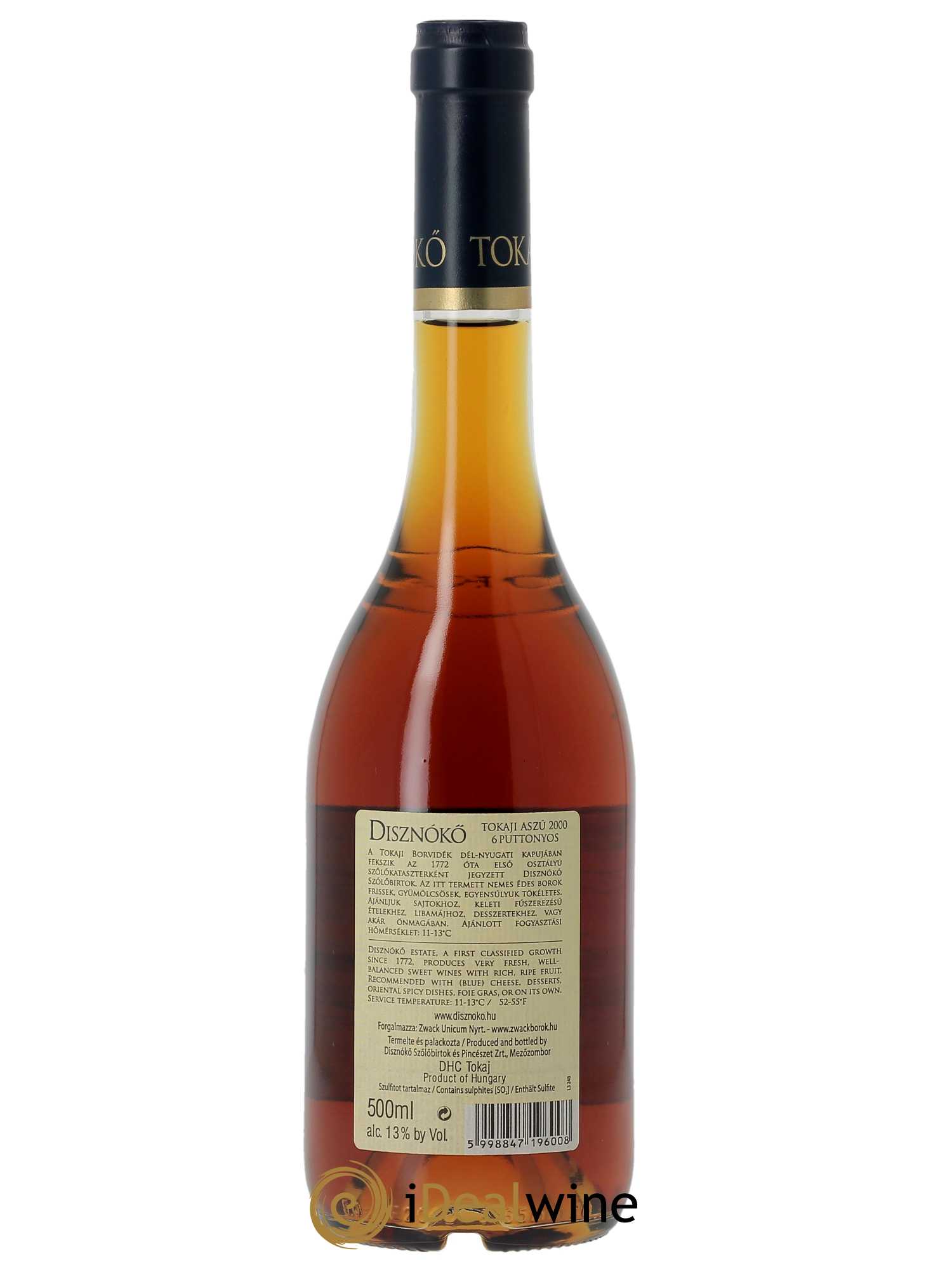 Tokaji Aszu 6 Puttonyos Disznoko (Domaine)  2000 - Lot de 1 Bouteille