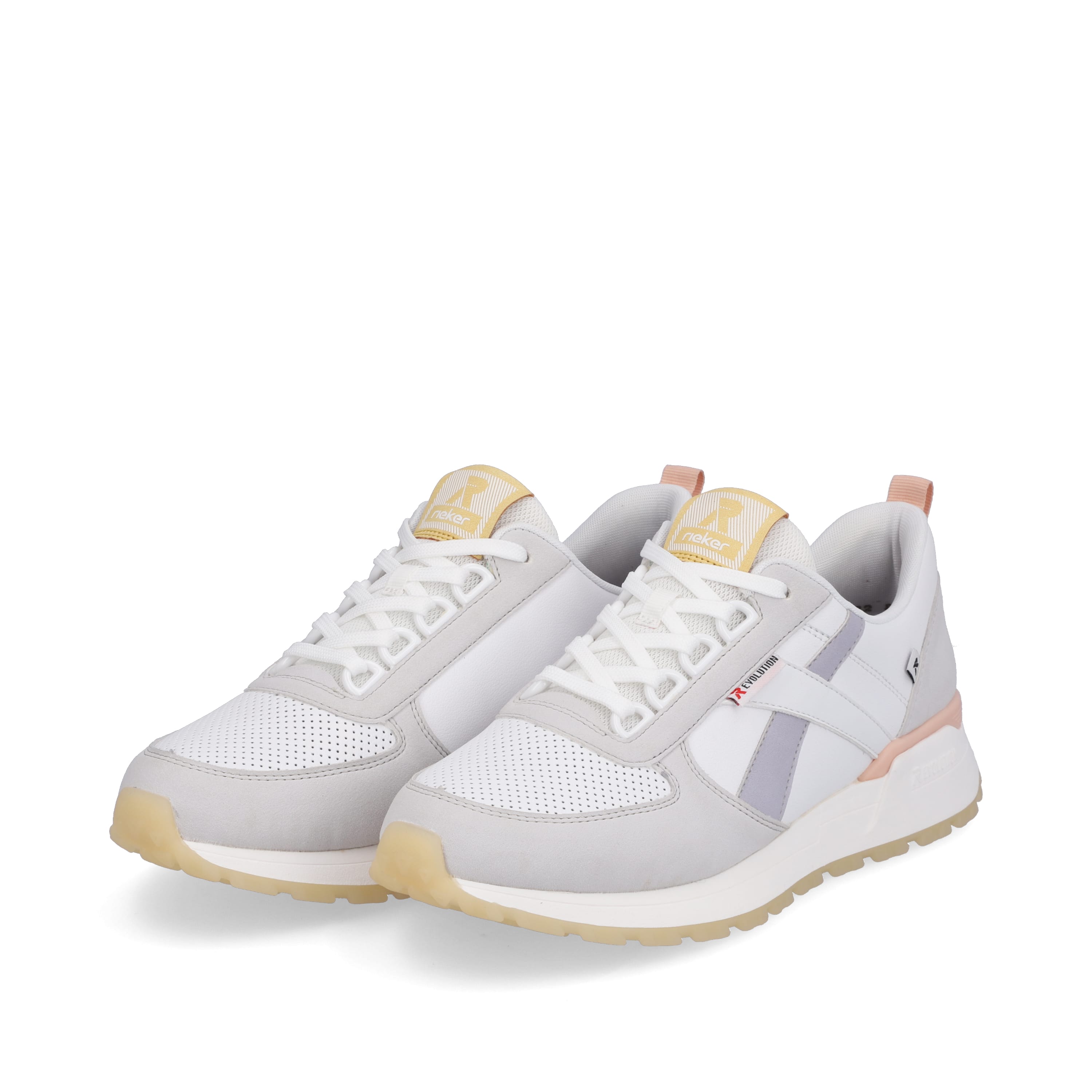 Rieker Damen Sneaker Low swan-white clay-beige pastell