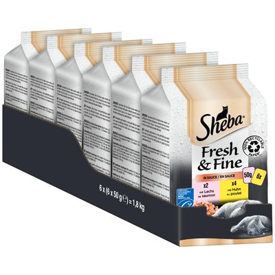 Sparpaket Sheba Fresh & Fine Frischebeutel 72 x 50 g