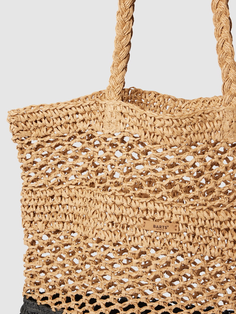 Handtasche mit Lochmuster Modell 'Mediteraz' in schwarz