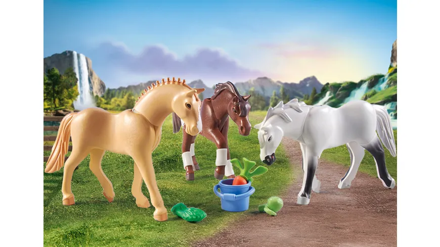 PLAYMOBIL 71356 - Horses of Waterfall - 3 Pferde: Morgan, Quarter Horse & Shagya Araber