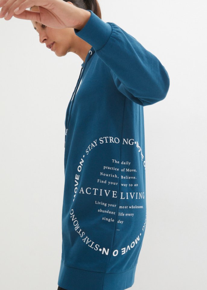 Long-Sweatshirt mit Statementdruck