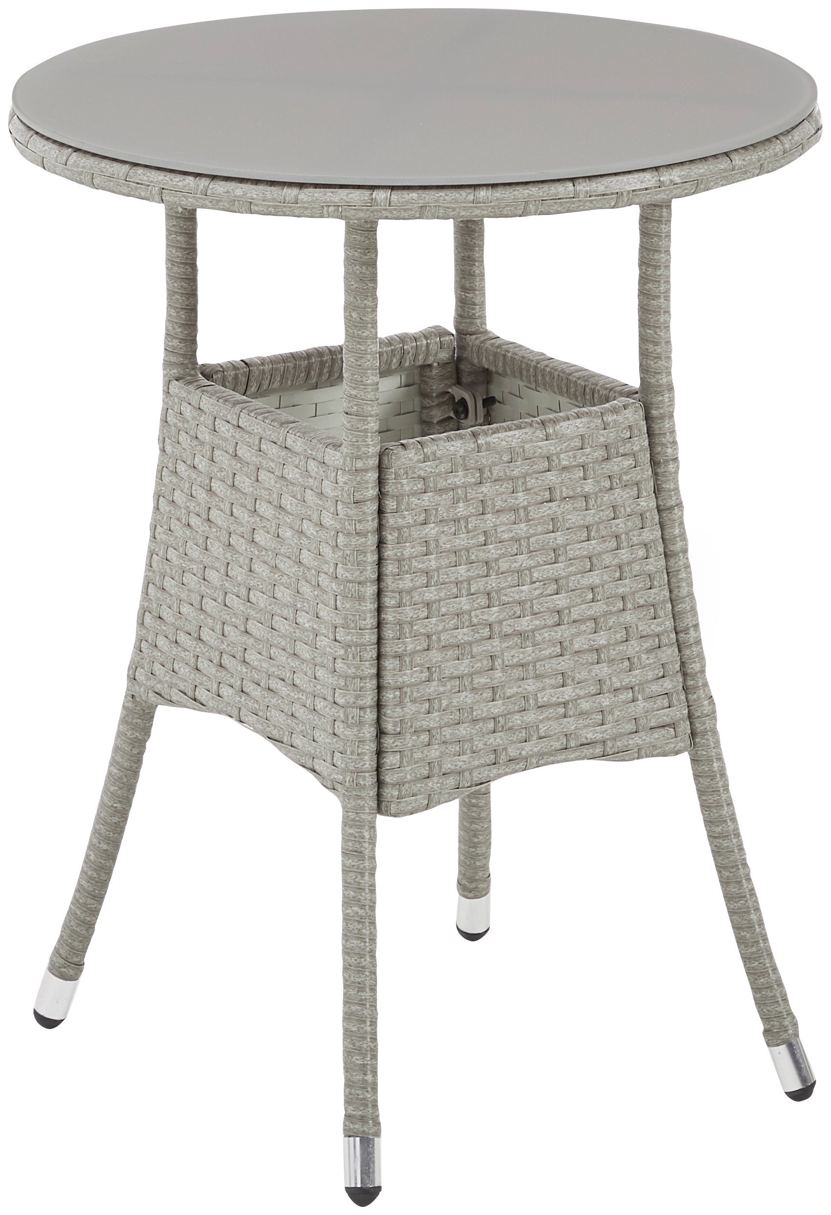 KONIFERA Balkonset Mailand, (7-tlg), 2 Sessel, Tisch Ø 50 cm, Polyrattan