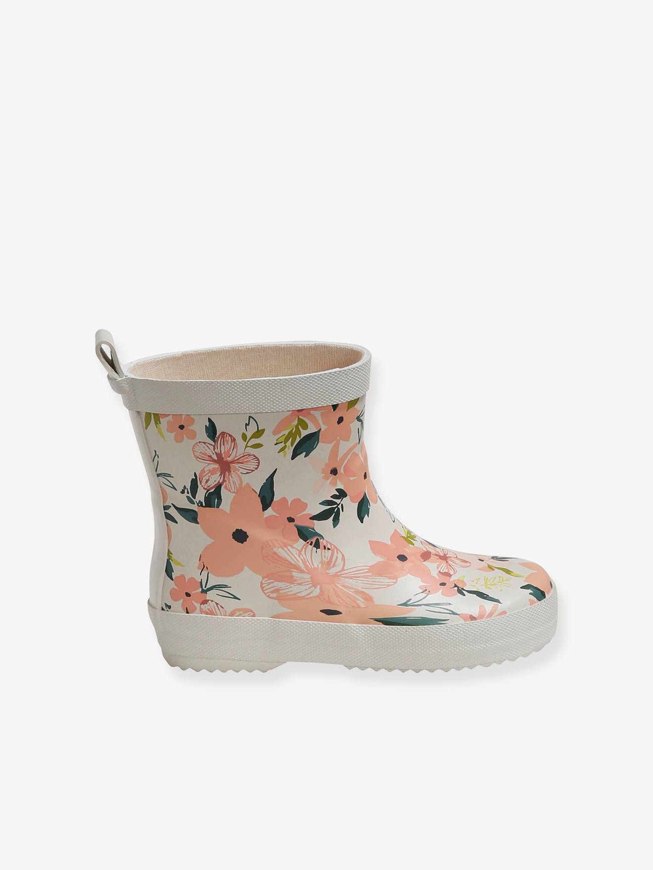 Bottes de pluie fille en caoutchouc rose pale
