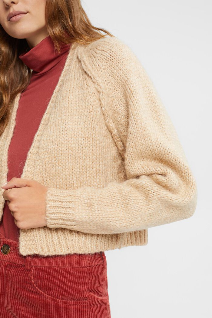 Cropped-Cardigan aus Wollmix