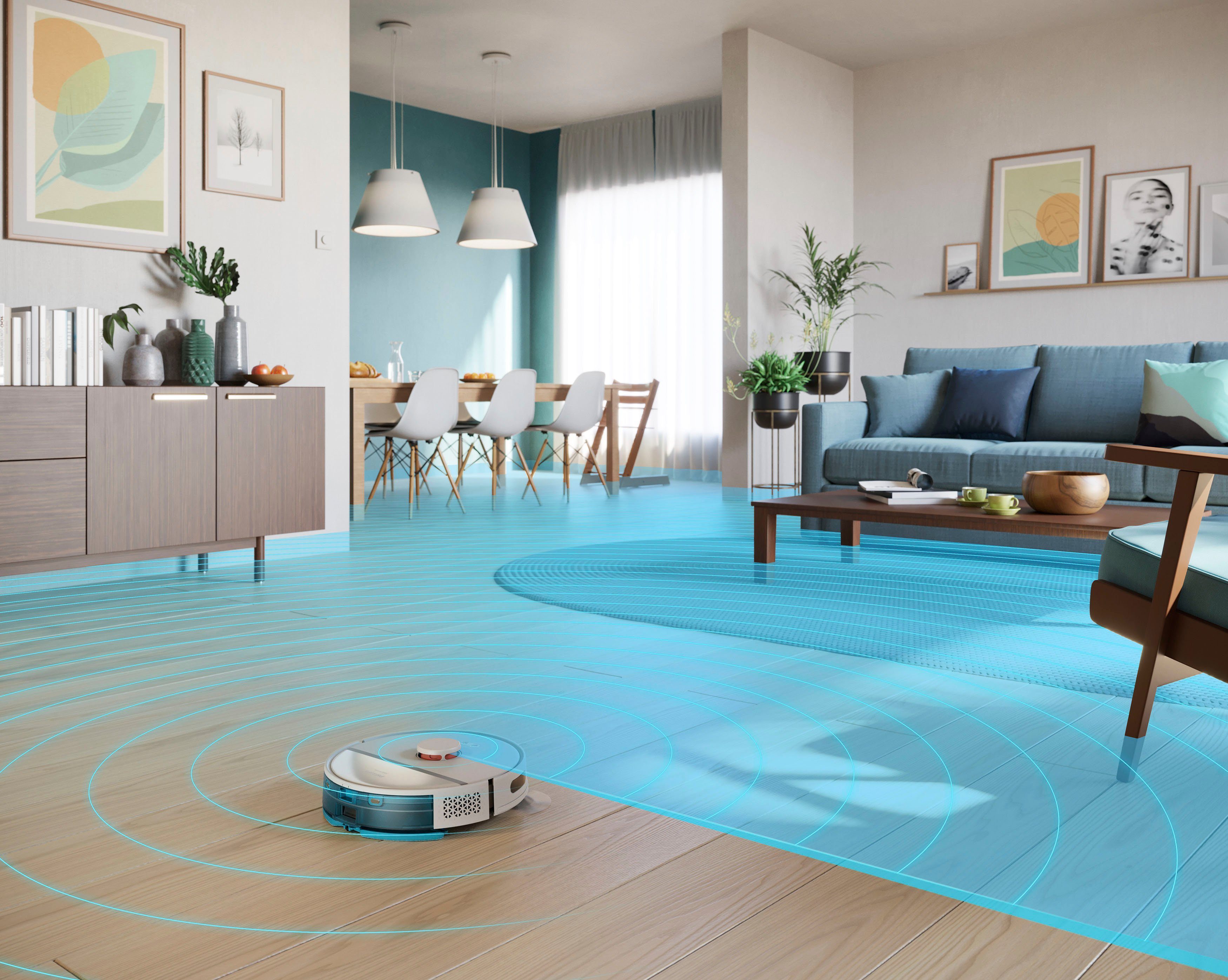 Philips Saugroboter XU3110/02, 230 min Akkulaufzeit, Teppichfunktion, 360° Lasernavigation und Wischfunktion, inkl. Entleerungsstation