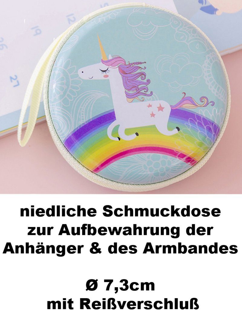 Pacific Time Quarzuhr Kinder Armbanduhr Lernuhr Wechselarmband mit Einhorn Charms, Mix und Match Design - Gratis Versand