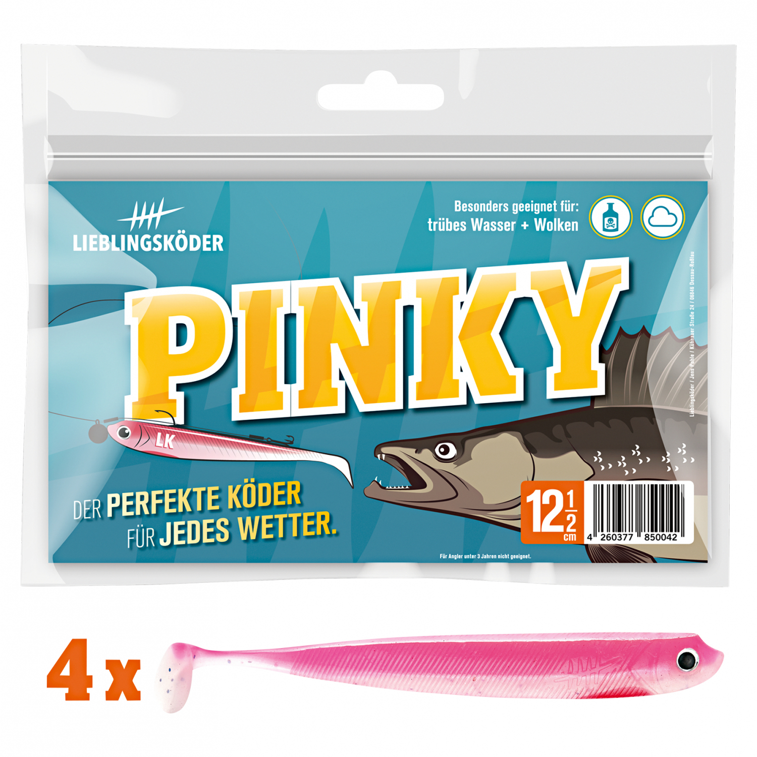 Lieblingsköder Gummifisch Zanderköder (12,5 cm, Pinky)