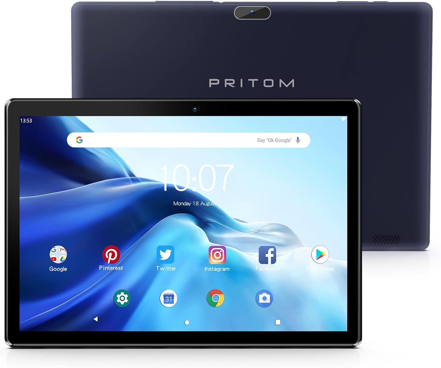 PRITOM erweiterbar auf 512GB, Quad Core Prozessor, HD IPS Bildschirm Tablet (10