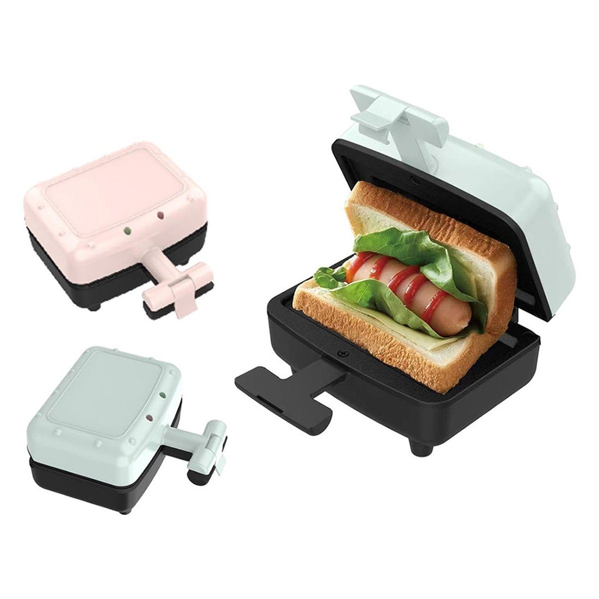 Yoyaxi Sandwichmaker Sandwich Maker Home Breakfast Maker 300 W Kleiner Elektrogrill, Kompakt und leicht, einfach zu verwenden und aufzubewahren, zum Kochen