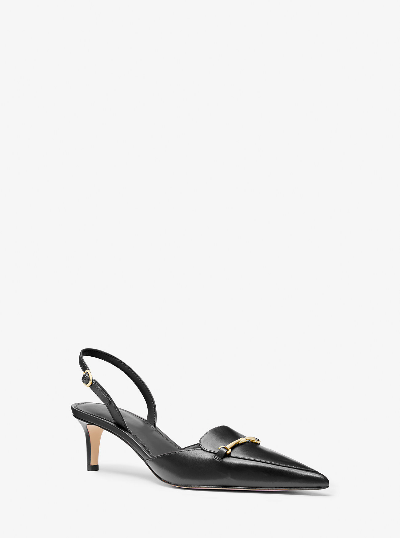 Lena Slingback-pumps i skinn - SVART