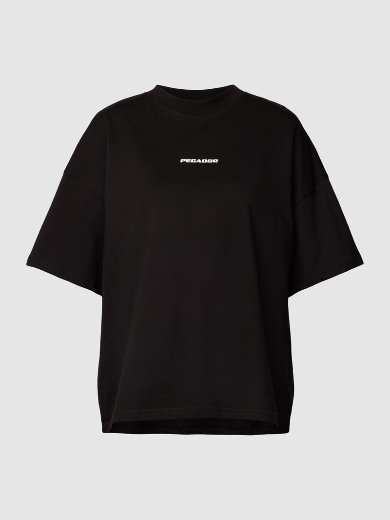Oversized T-Shirt mit Label-Print Modell 'ARENDAL' in black