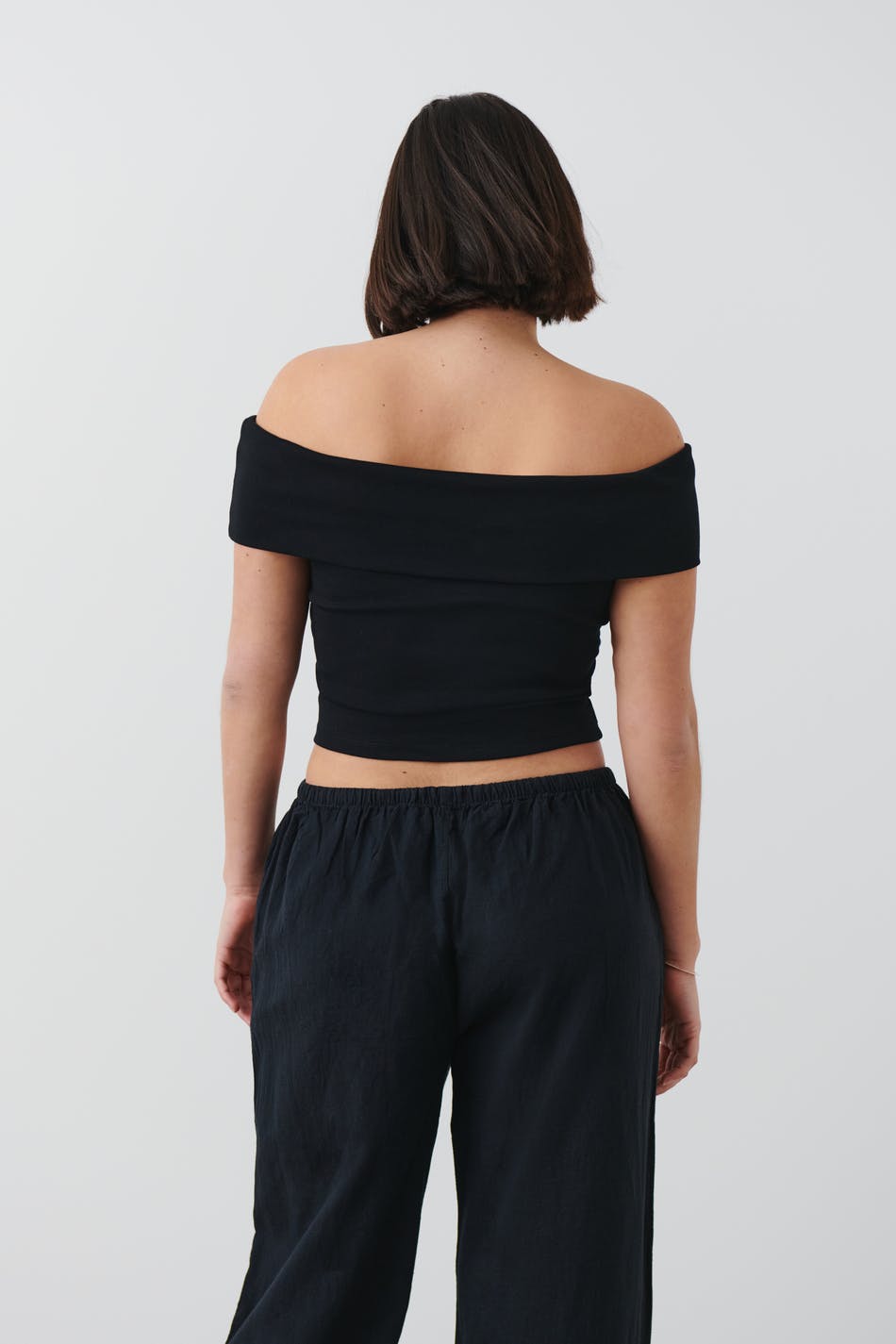 Folded off shoulder top