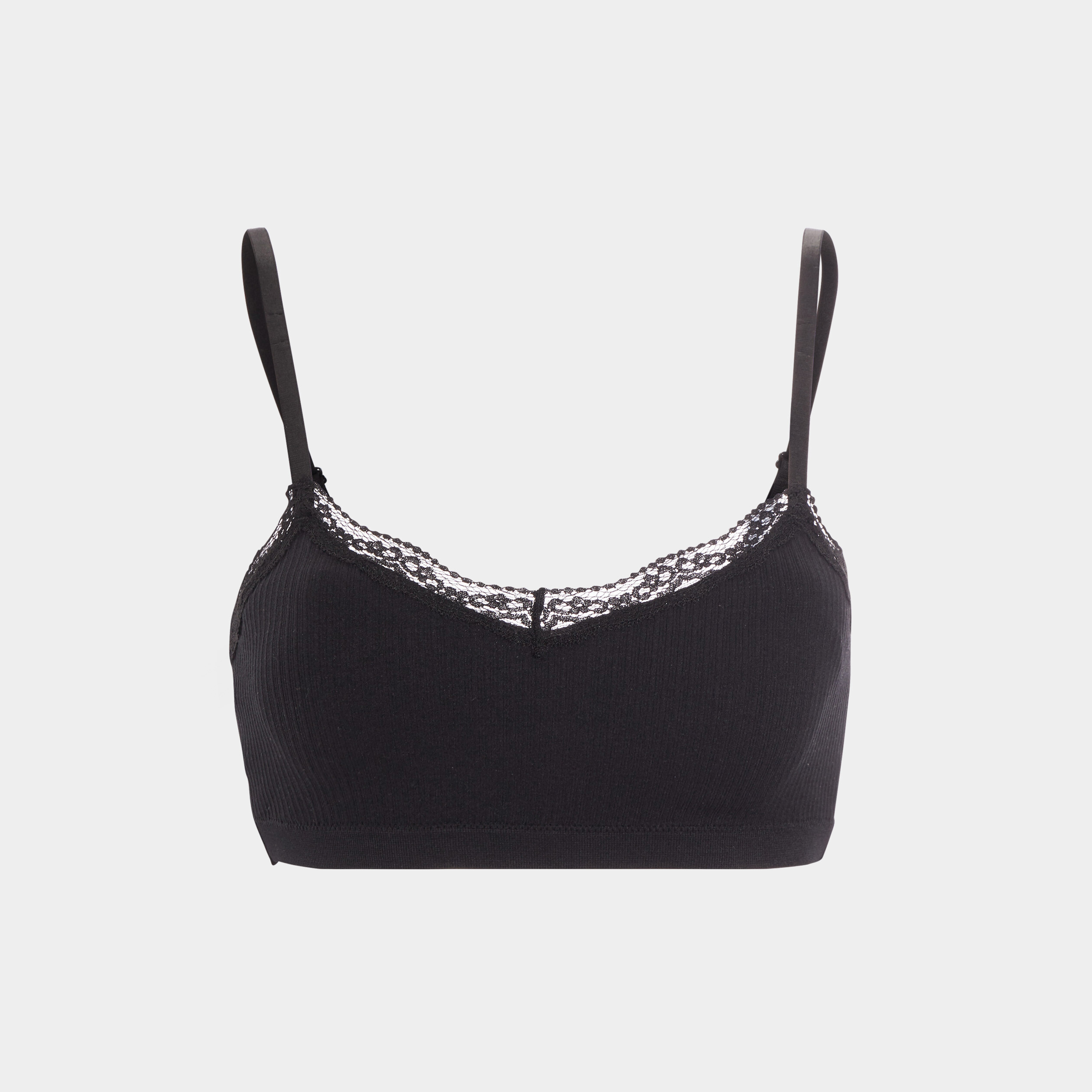 Brassière côtelé sans armature noir femme | La Halle