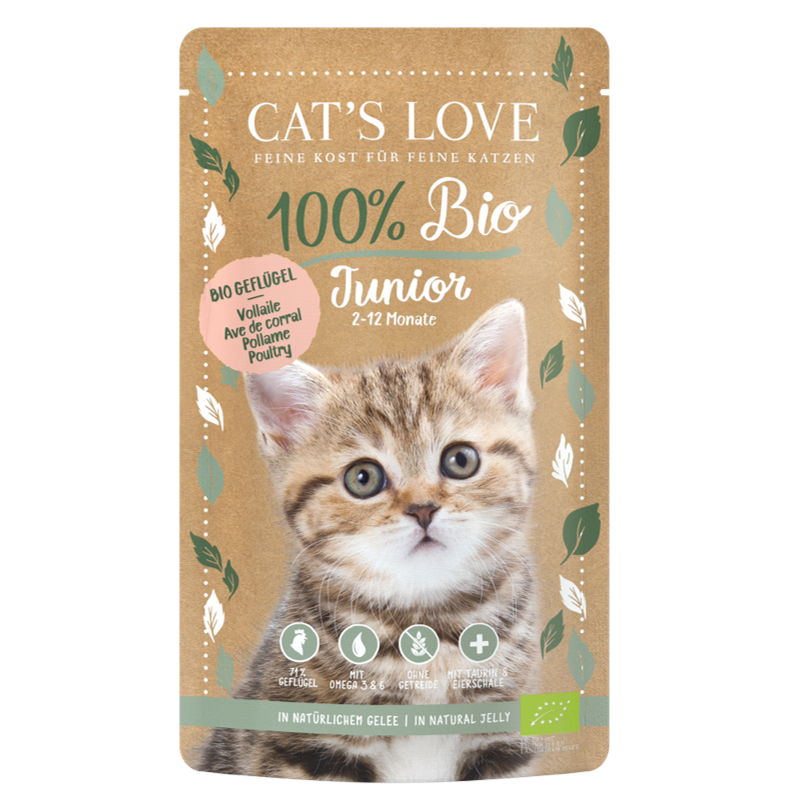 CAT'S LOVE Nassfutter CAT'S LOVE Bio Junior Geflügel 6x100g