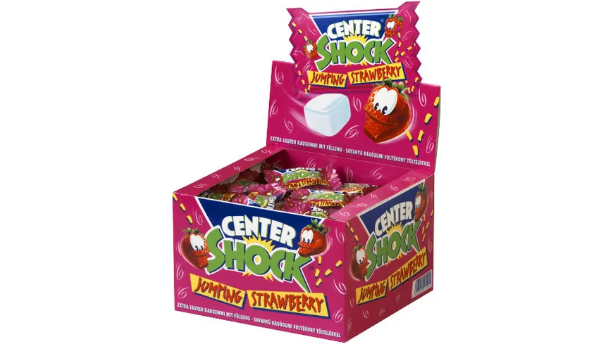 Center Shock Kaugummi Jumping Strawberry 100er Box 4 g